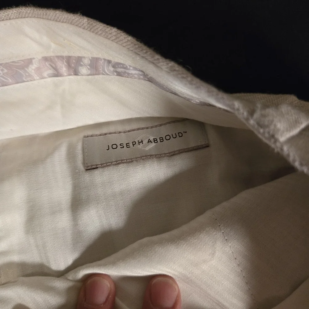 Joseph Abboud Dress Pants Mens 42x30 Beige Linen Flat Front‎ Straight Leg Summer